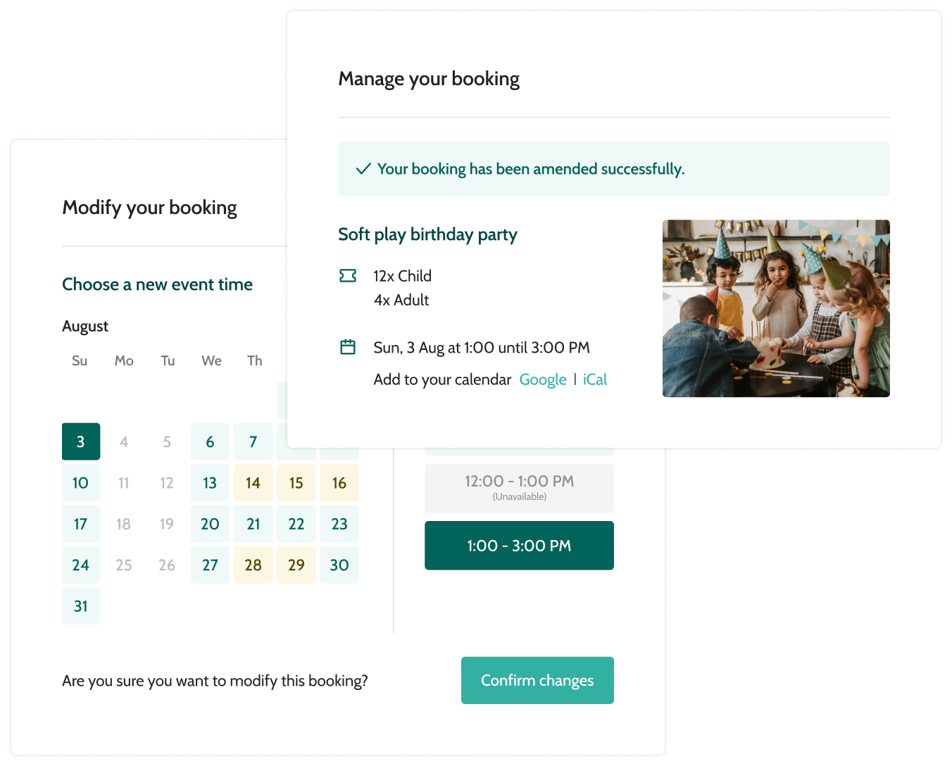 Manage your FEC bookings - Beyonk graphic interface